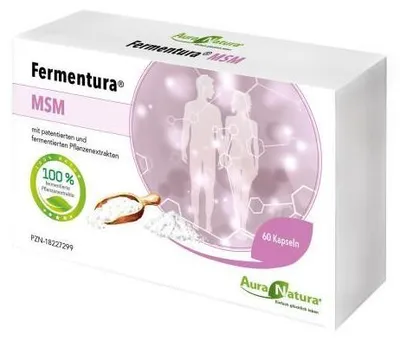Produktbild von Aura Natura Fermentura MSM Kapseln Hochdosiert – Angereichert mit Fermentierten Inhaltsstoffen | MSM Methylsulfonylmethan – 60 Kapseln – Vegan