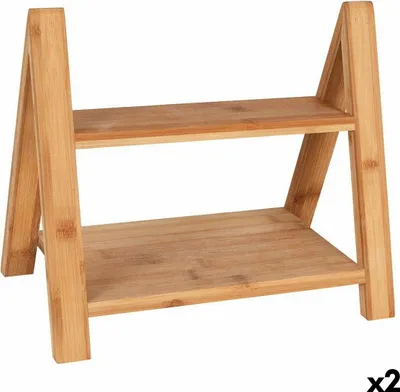 Image de Planche de service en bambou deold valle double hauteur 33 x 19,5 x 18 cm (2 pièces)