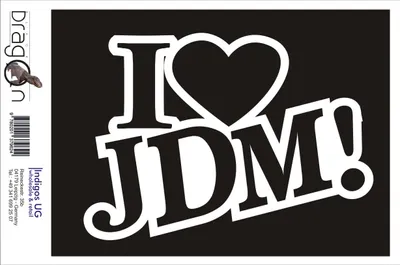 Produktbild von Aufkleber / Autoaufkleber - JDM / Die cut / Auto / OEM - I love jdm - 210x150mm schwarz - Heckscheibe / Heckscheibenaufkleber