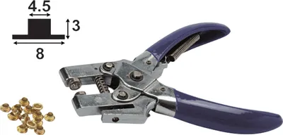 Produktbild von ToolTech Ösenzange mit PVC-beschichteten Griffe inkl. 100 Ösen