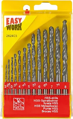 Produktbild von EASY WORK HSS Bohrersatz 2,0 - 8,0 mm 6 Stück Verkaufseinheit 262403 4303391389867