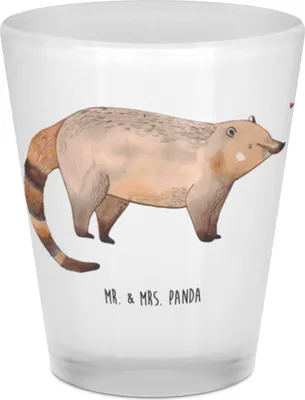 Produktbild von Mr. & Mrs. Panda Schnapsglas Nasenbär - Transparent - Geschenk, Gläschen, Likör Glas, Tiermotive, Bär, Rüsselbär, Nasenbären, Pinnchen, Stamper, Likörglas
