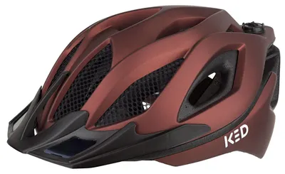 Image de Casque de vélo polyvalent KED Spiri II Trend avec éclairage LED et réflecteur, ventilation optimisée et filet anti-insectes I Couleur : rouge marron Taille : 55-61 (L)