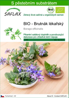 Obrázek produktu pro SAFLAX - BIO - Brutnák lékařský - Borago officinalis - 40 Semena - S pěstebním substrátem bez klíčků