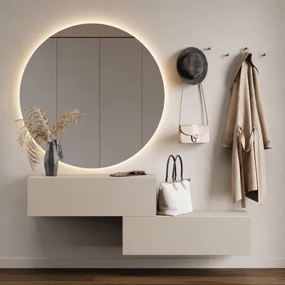 Produktbild von Flur Möbel Garderobe 2x Hängeschrank 100 cm Kaschmir mit Nova Spiegel 100 cm