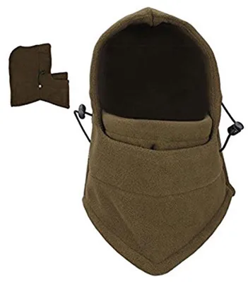 Immagine prodotto di Berretto in pile verde - Cappuccio antivento - Tessuto in pile - Mascherina per il viso - Mascherina da sci - Mascherina da moto - Taglia unica - CHPN