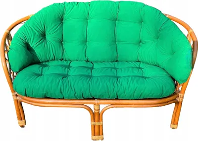 Produktbild von Kissen für ein Rattan-Gartensofa, Grün, Kissen für die Rückenlehne und den Sitz eines Rattan-Gartensofas