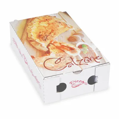 Produktbild von 100x Pizzakarton CALZONE mit neutralem Motiv 27 x 16,5 x 7,5 cm