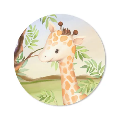 Produktbild von MuchoWow® Mauspad Mousepad Dschungel - Giraffe - Blätter 40x40 cm - Mousepads - Maus Mat - Pad - Mausunterlage - Schreibtisch Accessoires