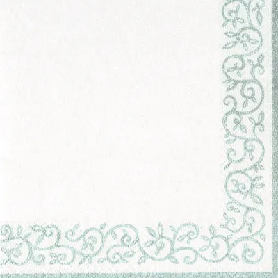 Produktbild von Paper + Design Zelltuch Servietten 'Bordüre' weiß/silber 33 x 33 cm (12 x 20 Stck.)