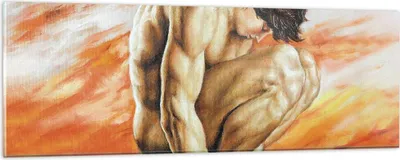 Produktbild von Bilder auf glas - Einteilig - Körper Mann bunt - 90x30cm - Glasbilder - Wandbilder - Bilder - zum Aufhängen bereit - Wanddekoration aus Glas - Glas Bilder - Wandbild auf Glas - GAB90x30-4151