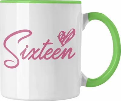 Produktbild von Trendation - 16. Geburtstag Tasse Geschenk Mädchen Geschenkidee Lustig Spruch 16 Geschenke Geschenkideen zum 16 Bday 16er Witzig (Grün)