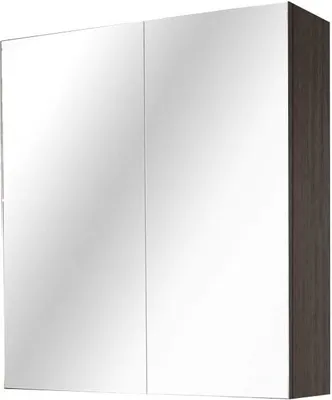 Produktbild von Spiegelschrank 60 cm Zesiro, Farbe Trüffeleiche, 2-türiger Badspiegel-Schrank, pflegeleichtes Badmöbel aus MDF