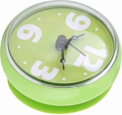 Image de Miroir de fenêtre étanche à ventouse Horloge de bain-douche Accessoires de salle de bain Vert