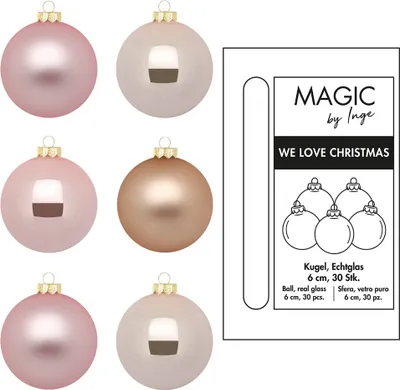 Produktbild von Weihnachtskugeln Glas 6cm 30 Stück - Pearly Rose