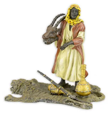 Produktbild von Bronzeskulptur Jäger Replikat Retro Design Dekoration