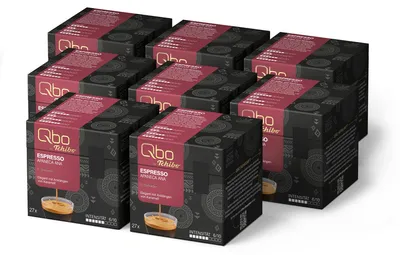 Produktbild von Tchibo Qbo Espresso Apaneca Ana Premium Kaffeekapseln, 216 Stück – 8x27 Kapseln (Espresso, Intensität 5/10, elegant mit Karamellnote), nachhaltig & aus 70% nachwachsenden Rohstoffen¹