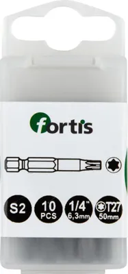 Obrázok produktu pre Fortis 4317784727105, 10 kusov, Torx, T27, 1/4", 50 mm