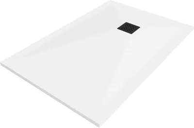 Obrázok produktu pre Mexen Stone+ kompozitný obdĺžnikový sprchový recept, 80 x 70 cm, biely, kryt čierny - 44107080-B