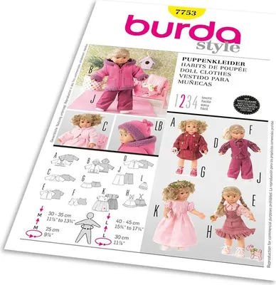 Image de Patron Burda 7753 - Vêtements pour poupées