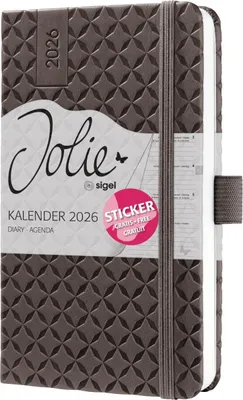 Immagine prodotto di sigel J6122 sigel agenda tascabile Jolie Flair 2026, Pelle finta, A6, marrone
