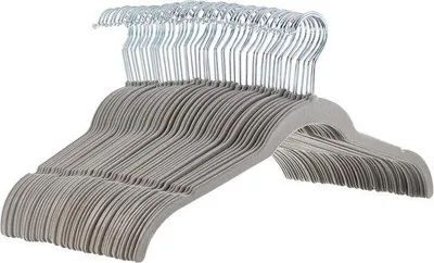 Produktbild von Famanu Kleiderbügel Set mit Antirutschbeschichtung und platzsparendem Design - Grau