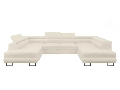 Produktbild von Sofa Couchgarnitur Sofagarnitur ALMA U im Cord Stoff mit Schlaffunktion und Bettkasten Wohnlandschaft Couch Polsterecke Eckcouch Polstergarnitur