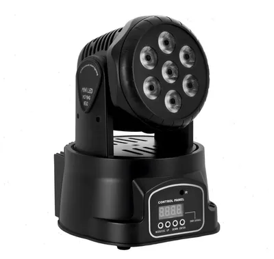 Immagine prodotto di Testa mobile DMX - Luce da palcoscenico - 7 LED - 100–150 W - 220 V CA - 2000–82000 lm - 19×19×17 cm -  - Nero
