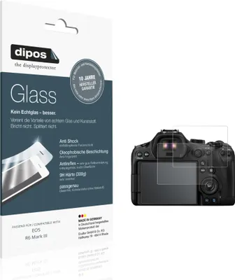 Produktbild von 2x Schutzfolie für EOS R6 Mark III matt - Anti-Shock 9H Folie dipos Glass Kunststoffglas