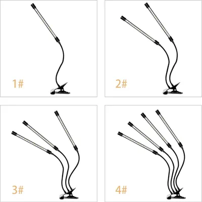 Image de USB Plant Grow Light Sunlight White Full Spectrum Lighting Angle Adjustable Desktop Clamp Growing Lamp for Indoor Plants 5 Dimmable Levels 4/8/12H Timer
