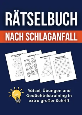 Produktbild von Rätselbuch nach Schlaganfall: Rätsel, Übungen und Gedächtnistraining in extra großer Schrift