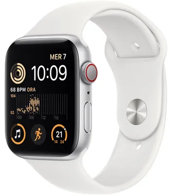 Produktbild von Apple Watch SE 4G 44mm Alu silber/Sport weiß