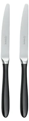 Tafelmesser 2er Set, 18/10 Edelstahl, schwarzer Kunststoffgriff
