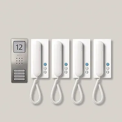 Zdjęcie produktu dla Siedle SET CA 812-4 E/W Edelstahl - Weiß (210008741-00)