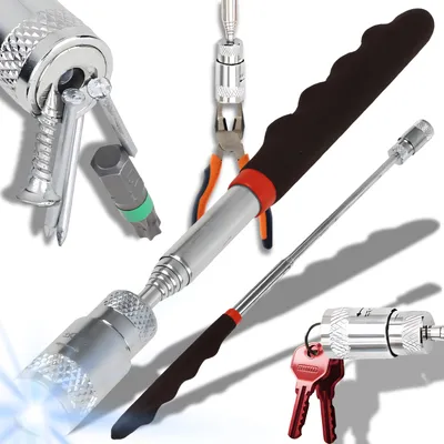 Produktbild von Teleskop Werkzeug Magnetheber Magnet mit Licht Haftkraft Magnetgreifer Magnetstab Teleskopmagnet Schrauben und Nägel Pick Up Tool 820mm Kfz Retoo