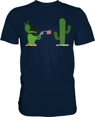 Produktbild von Kaktus Gangster T-Shirt Kakteen Sukkulenten Humor – Navy / M