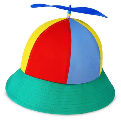 Immagine prodotto di Cappello con elica per bambini, in cotone, colorato, rotante, ideale per feste, cappello da pescatore