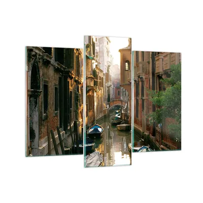 Produktbild von Bilder auf glas - Venedig Brücke Wasser Haus - 130x100cm - Glasbilder - Wandbilder - Kunstdruck - zum Aufhängen bereit - Wanddekoration aus Glas - Glas Bilder - Wandbild auf Glas - GCB130x100-2532
