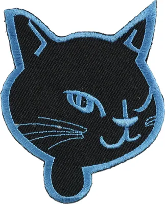 Produktbild von Aufnäher - Katzenkopf - schwarz-blau - Patch
