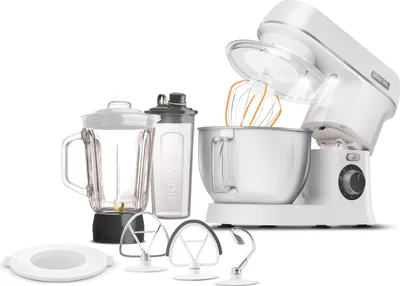 Obrázek produktu pro SENCOR STM 3750WH-EUE3 Kuchyňský robot, 2 NutriSmart programy, robustní a výkonný motor o výkonu 1000 W, 4litrová nádoba z nerezové oceli, 4 nástavce pro hnětení, šlehání