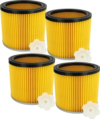 Produktbild von vhbw 4x Faltenfilter Ersatz für Bosch 2 607 432 001, 2607432001 für Staubsauger - Patronenfilter Gelb Schwarz Silber