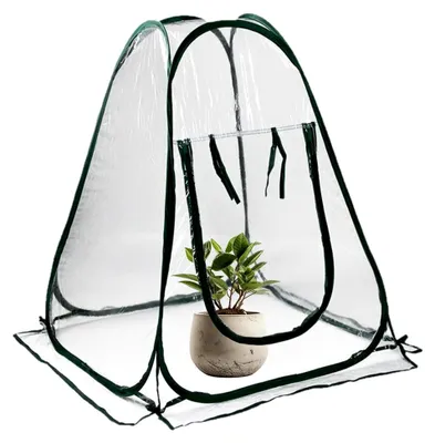 Produktbild von Foliengewächshaus 70x70x80cm, Überwinterungszelt für Pflanzen, Winterfestes Gewächshaus für Balkon und Garten