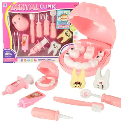 Immagine prodotto di Kit medico dentista ippopotamo rosa