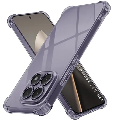 Obrázek produktu pro Techsuit – Shockproof Clear Silicone: nárazuvzdorné průhledné silikonové pouzdro pro Xiaomi 15T – kouřově černé
