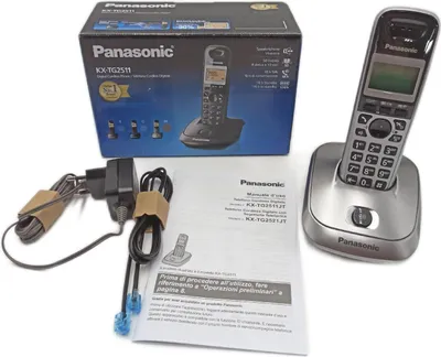 Immagine prodotto di Cordless Panasonic KX-TG2511 con Base Caricabatteria Integrato Schermo Lcd Grigio Metallico