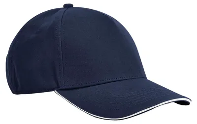 Image de Beechfield - Casquette de baseball « EarthAware Classic » à visière sandwich FK2246 (taille unique) (bleu foncé/blanc)