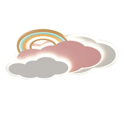 Produktbild von Kinderzimmerlampe, Kinder-Deckenleuchte, Traumhafte Wolkenform, dimmbar in Warmweiß/Naturweiß/Kaltweiß, RGB-Modus per App oder Fernbedienung