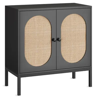 Immagine prodotto di Mobile contenitore in rattan - Credenza e buffet - Con ante e ripiani - Struttura in legno - Ecologico - Verde