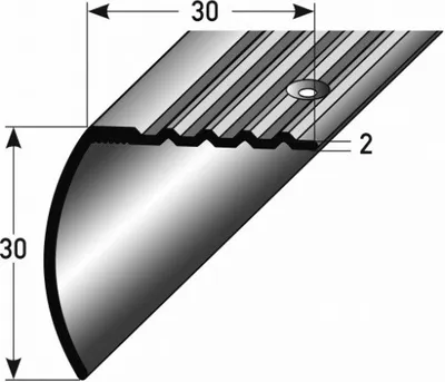 Produktbild von Treppenkante / Winkelprofil 30 x 30 mm Typ: 372 (Aluminium eloxiert, gebohrt) -silber-1000