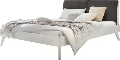 Produktbild von HASENA Bett Simone 20 weiß deckend Polsterkopfteil smoke 180x200